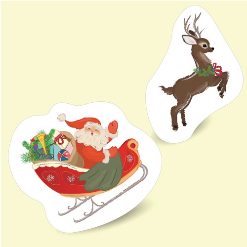 Santa design with the title 'Santa Claus and deer illustration'