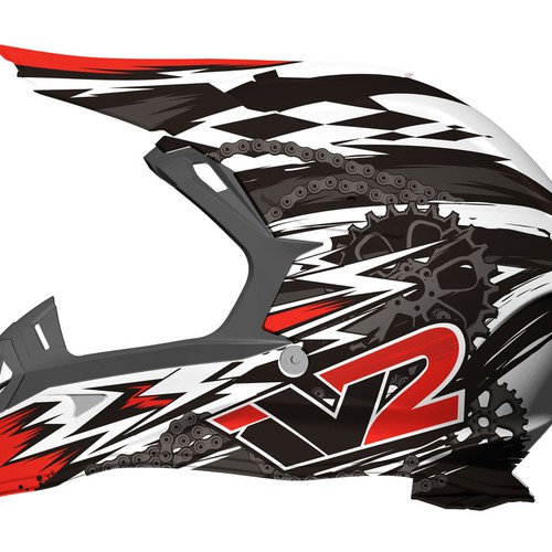 Motocross design with the title 'Design a MOTOCROSS/ATV HELMET to be seen everywhere!'