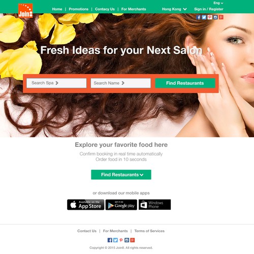 Concept website with the title 'Website Re Design for Join'