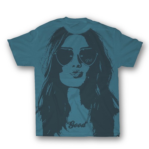 Heart t-shirt with the title 'Good Hair Day Design (Aqua)'