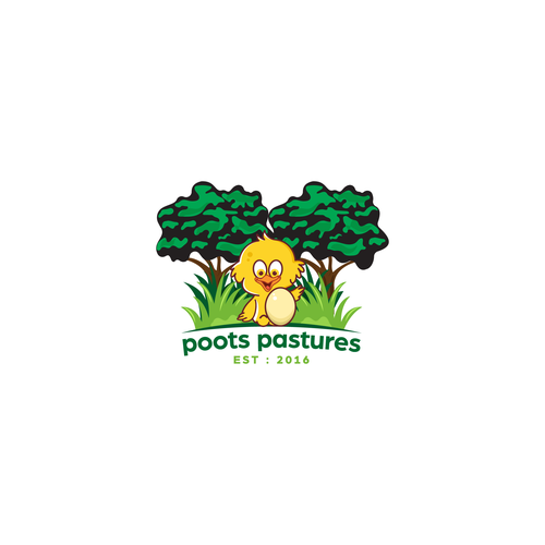 Chick logo with the title 'Sustainable poultry and fruit farm logo'