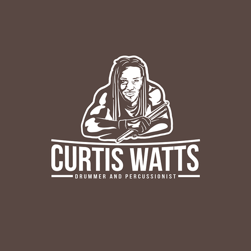 Drummer logo with the title 'Illustrative logo for a Drummer Musician'