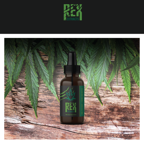 Medicinal logo with the title 'REX EXTRACTS Logo Design'