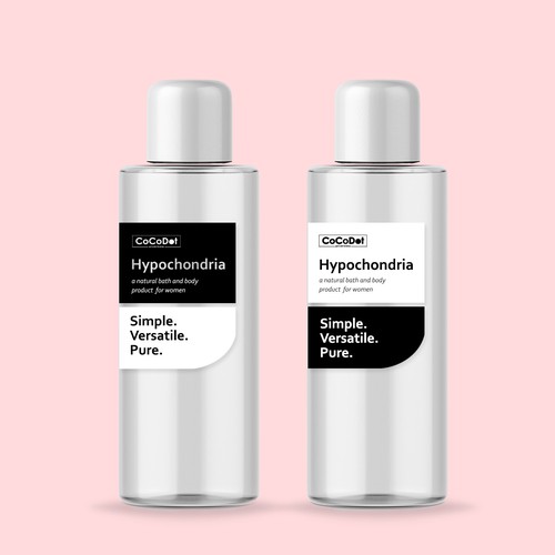 Black and white label with the title 'Body Wash label design'