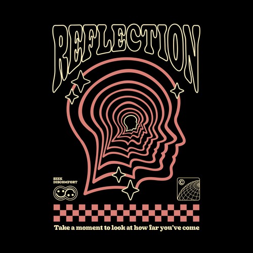 Reflection design with the title 'Modern urban streetwear tshirt design'