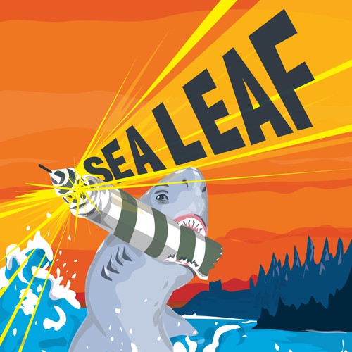 Shark illustration with the title 'Sea Leaf'