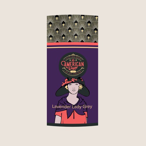 Woman label with the title 'Label design for Jazz Age tea brand'