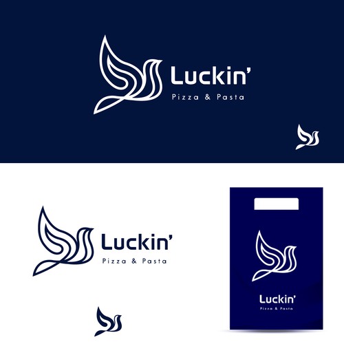 Pasta logo with the title 'Luckin pizza & pasta '
