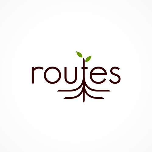 Tree root logo with the title 'Route; combine roots and organization name'