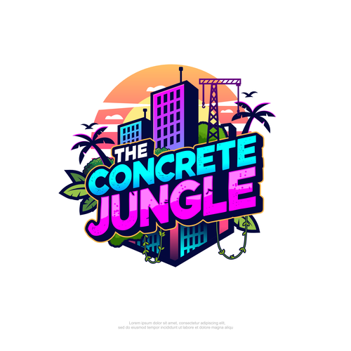 Concrete design with the title 'The Concrete Jungle Logo Emblem design'