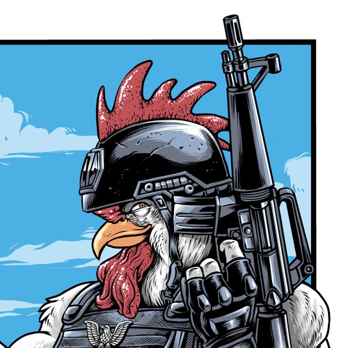 Chicken design with the title 'Chicken Officer'
