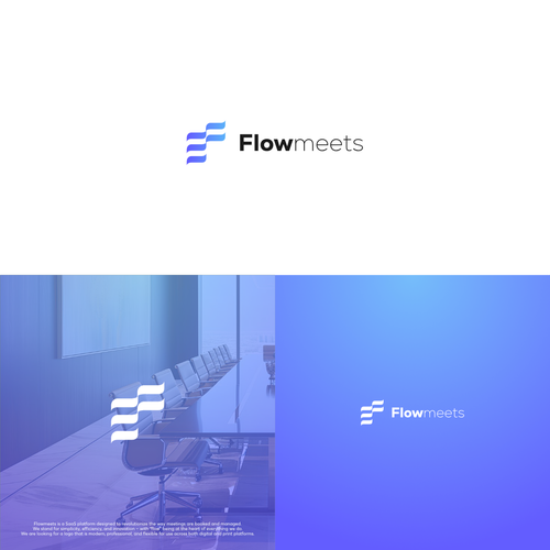 Meeting logo with the title 'Simple logo for SaaS Platform'