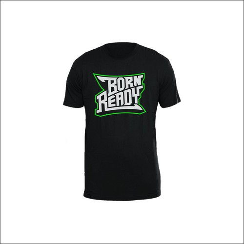 Bold t-shirt with the title 'Strong & expressive "Born Ready" Shirt-Design based on typography'