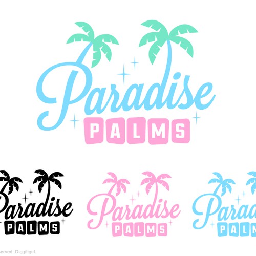 Beach logo with the title 'Vintage Paradise'