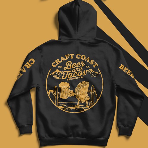 Taco design with the title 'Craft Coast Beer And Tacos'