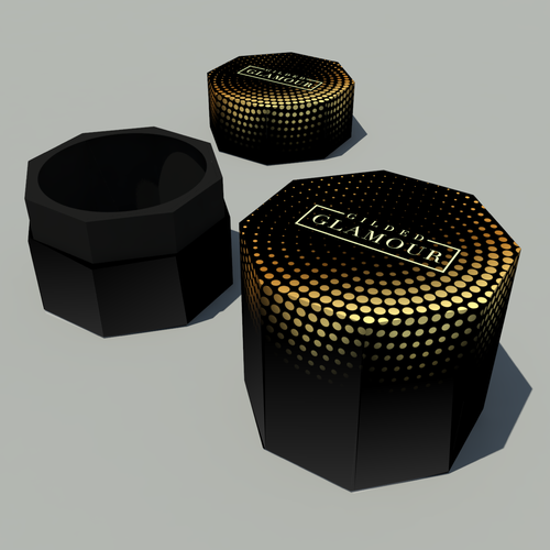 Black packaging with the title 'Beauty Cream Packaging'