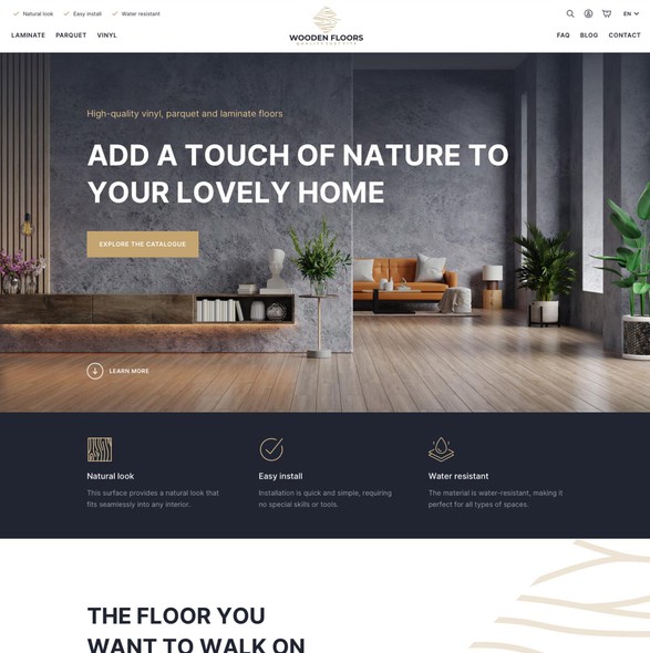 Home furnishing website with the title 'Elegant Flooring Ecommerce Website'