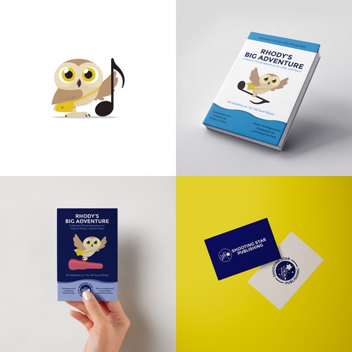 Owl logo with the title 'Shooting Star Designs and Mascot'