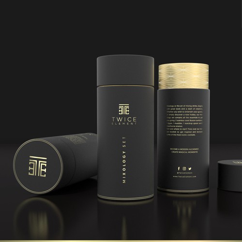 Kitchen design with the title 'Design a packaging for a premium cocktail set'