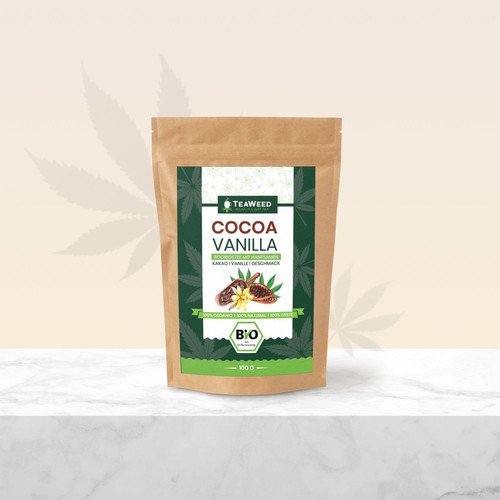 Cannabis label with the title 'Weed Package Design'