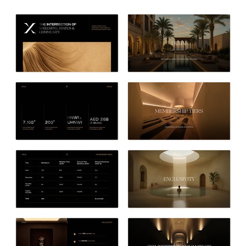 Design with the title ' Luxury Wellness & Longevity Club Pitch Deck'