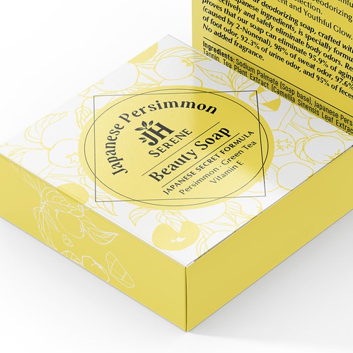 Soap packaging with the title 'Packaging design'