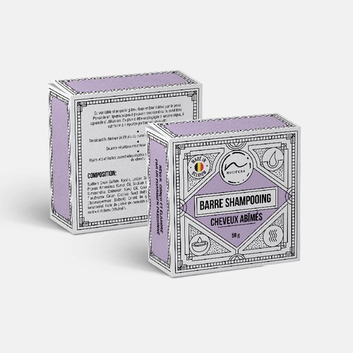 Paper bag packaging with the title 'Eco Shampoo Bar '
