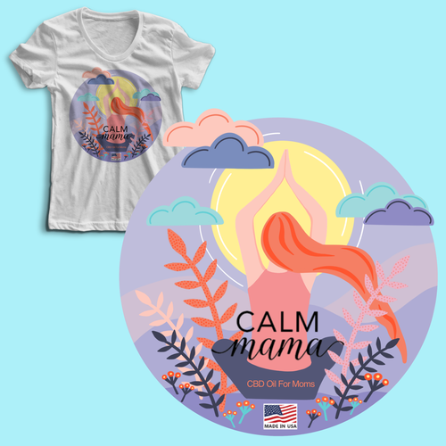 Yoga t-shirt with the title 'T shirt illustration for Calm Mama. '