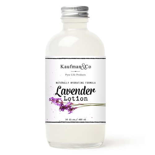 Botanical packaging with the title 'Natural Healthcare Lavender label'