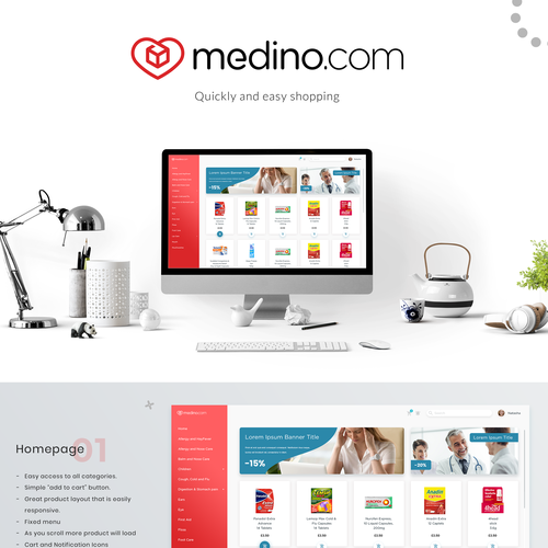 Mobile responsive website with the title 'Redesign of e-commerce website'