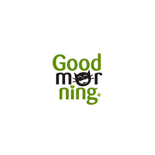 Cute cat logo with the title 'Tea house logo'