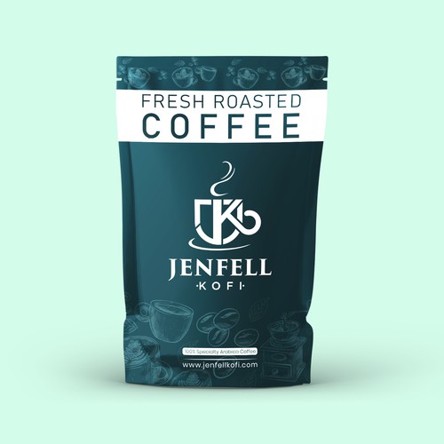 Gradient packaging with the title 'Stand up pouch label design'