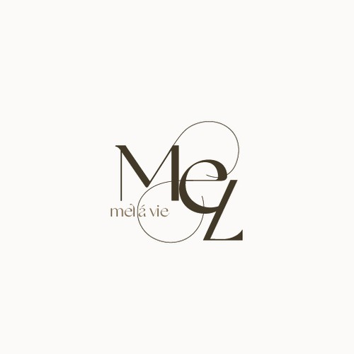 Calligraphy logo with the title 'Mel monogram'