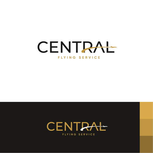 Aviator logo with the title 'Central - flying service'