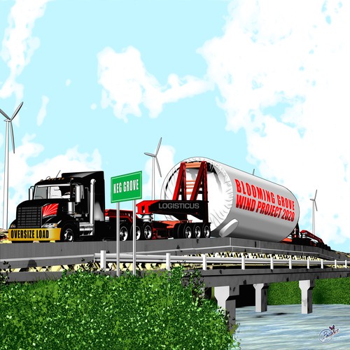 Truck artwork with the title 'Truck hauler illustration'