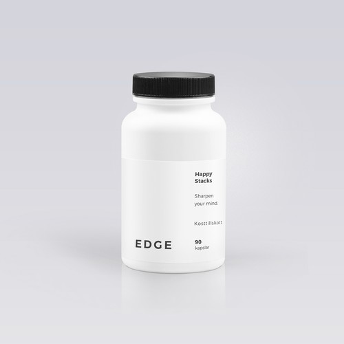 Nutrition label with the title 'Modern, elegant, minimalistic, monochromatic packaging'