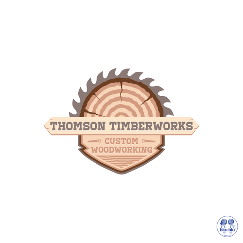 Woodworking design with the title 'Custom Woodworking'