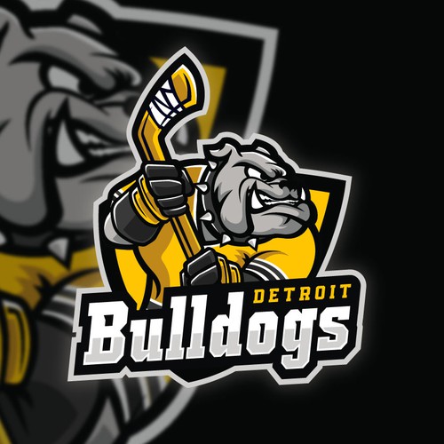 Hockey puck logo with the title 'Detroit Bulldogs'