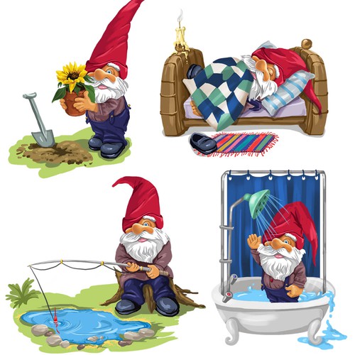 Kid artwork with the title 'gnomes ARe real!'