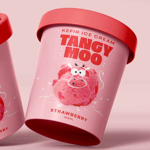 Elegant packaging with the title 'Kefir ice cream packaging'