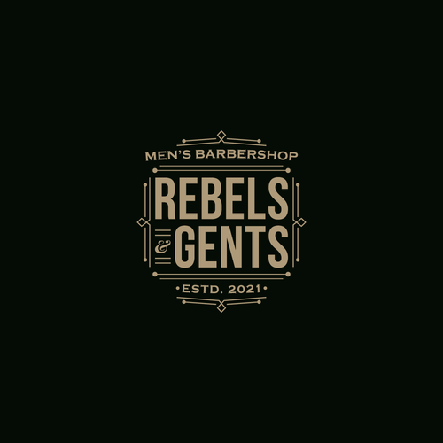 Serious logo with the title 'Men's Barbershop Logo'