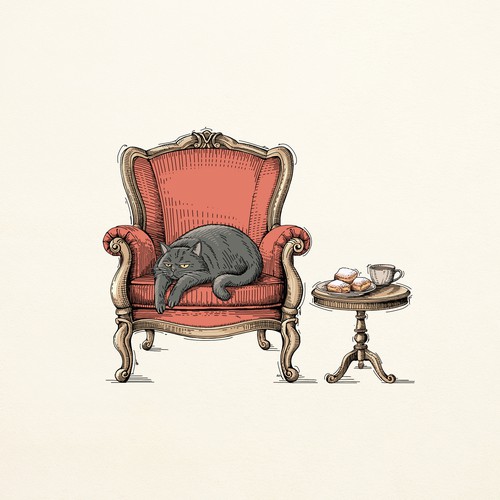 Design with the title 'TheSecondLine Menu Illustrations'