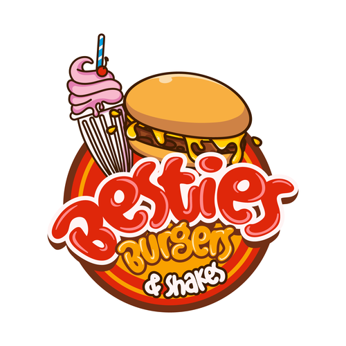 Milkshake logo with the title 'Burger Logo'