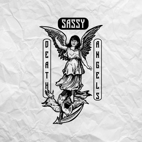 Death logo with the title 'death angels'