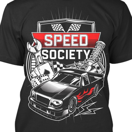 car printed t shirts