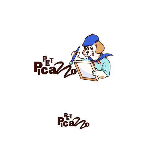 Pet logo with the title 'illustrative logo for pet custom art '