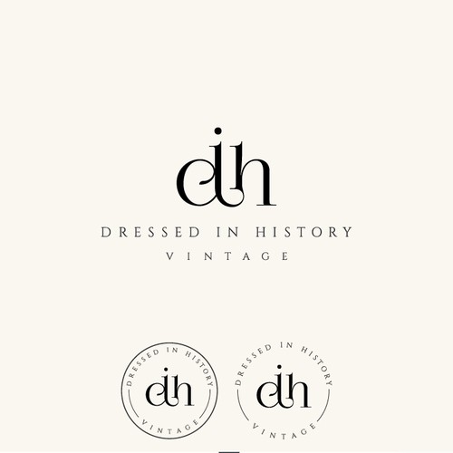 Stylish logo with the title 'Dressed in history - Vintage'