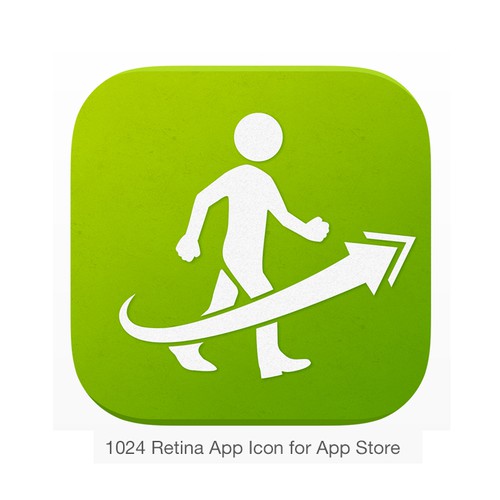 Walking design with the title 'Create an iOS app icon for Just Walking.'