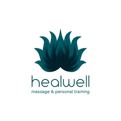 Brush logo with the title 'healwell'