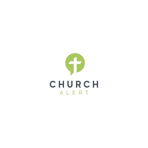 Alert logo with the title 'Minimal logo design for a church alerting app'